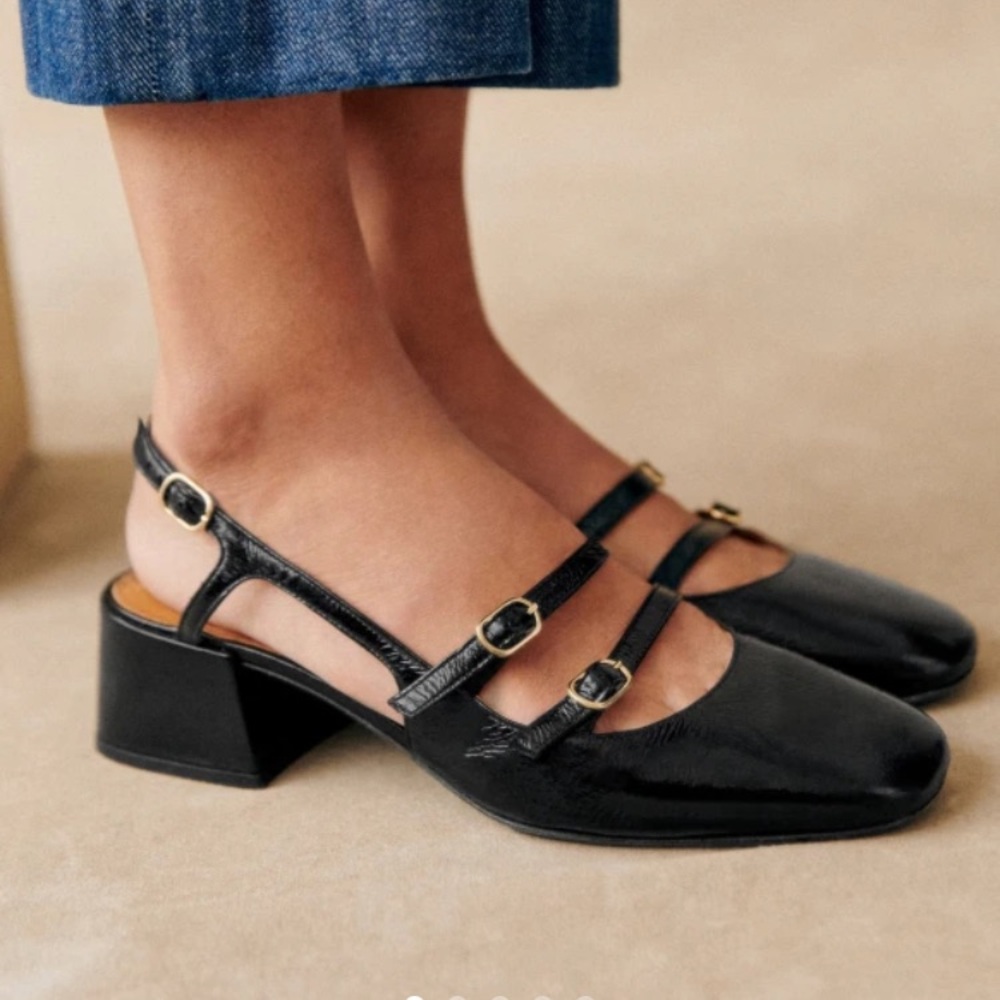 sezane paula babies patent leather maryjane shoes never worn